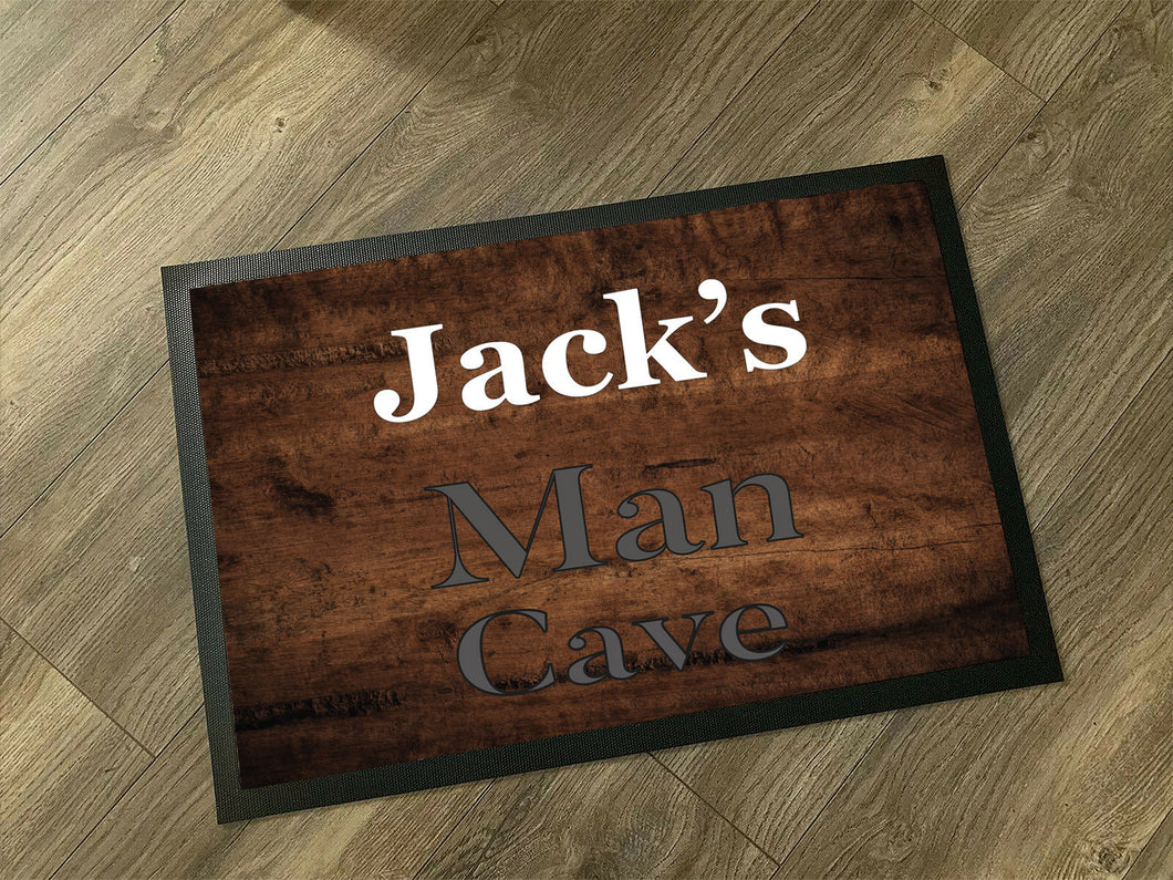 Custom Man Cave Name Doormat / Personalised Name Doormat / Custom Beer Garden Welcome Mat / New Home Gift  Father's Gift / Housewarming Gift